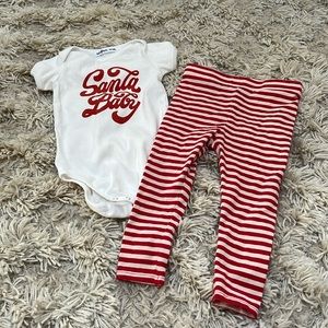NWOT Santa Baby Onsie & Leggings